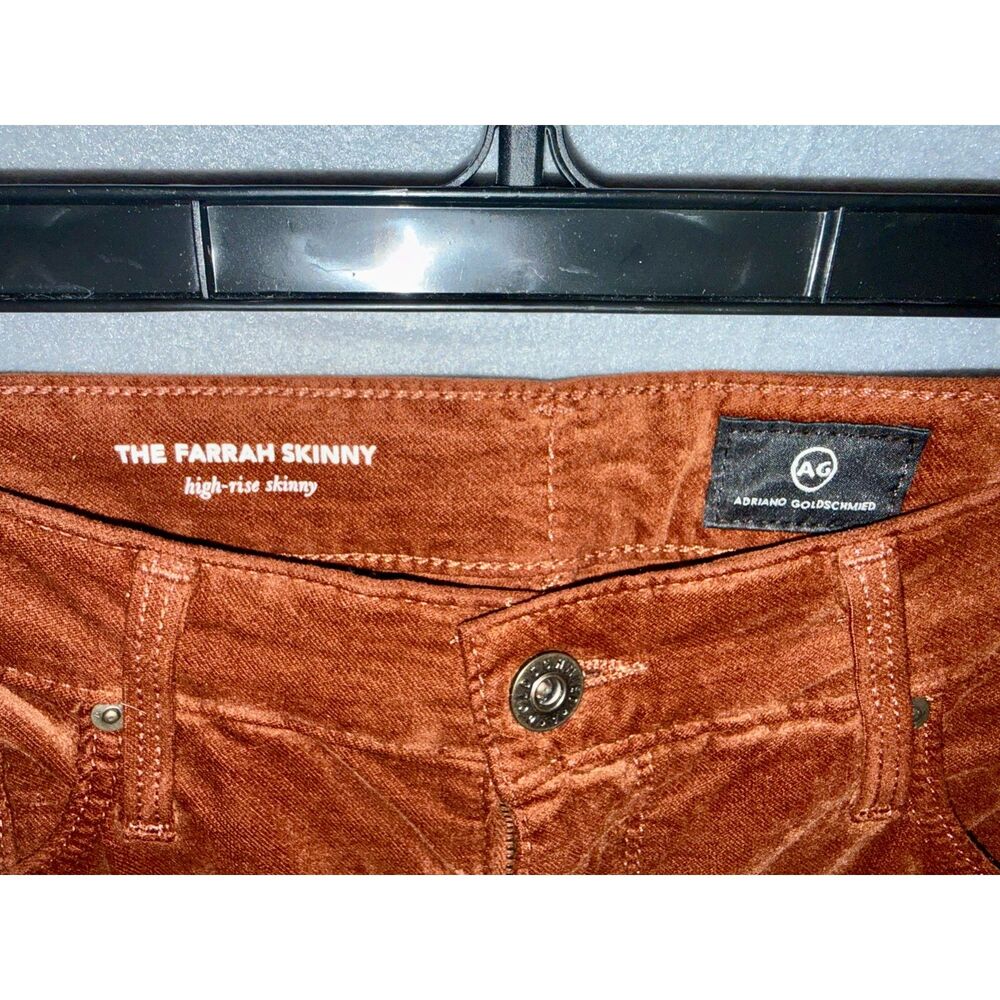 AG Adriano Goldschmied “The Farrah Skinny” high-rise skinny pants in rust/copper - Picture 4 of 5